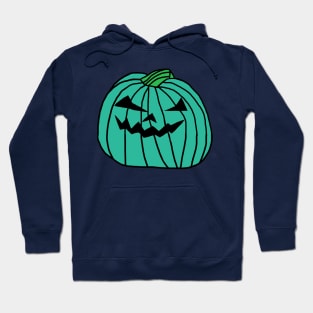 Big Cyan Halloween Horror Pumpkin Hoodie